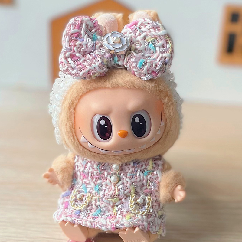 Labubu Dresses Chanel Style Pink Dress