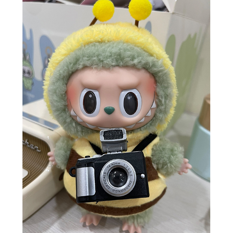 Labubu Exciting Macaron Bee Outfit with Camera