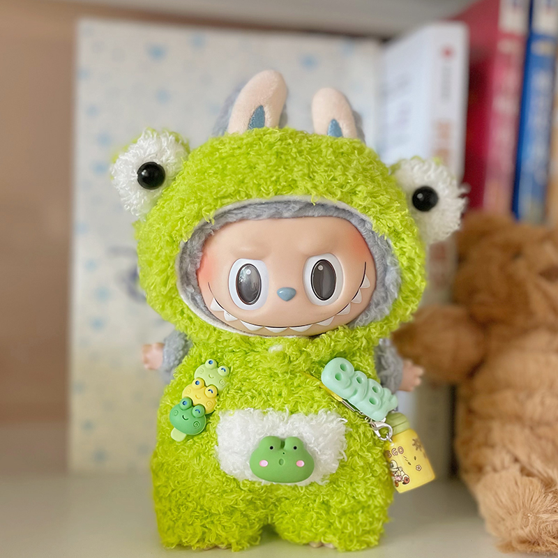 Labubu Exciting Macaron Frog Outfit