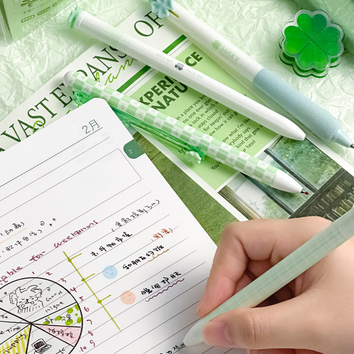 Lucky Four Leaf Clover Pens