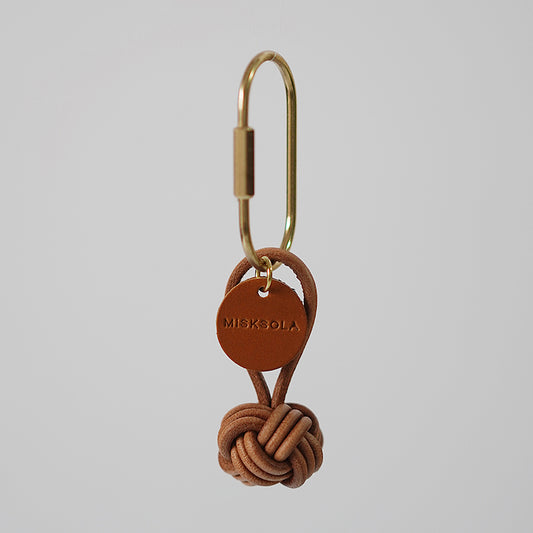 MISKSOLA - Vintage Handwoven Leather Ball Keyring