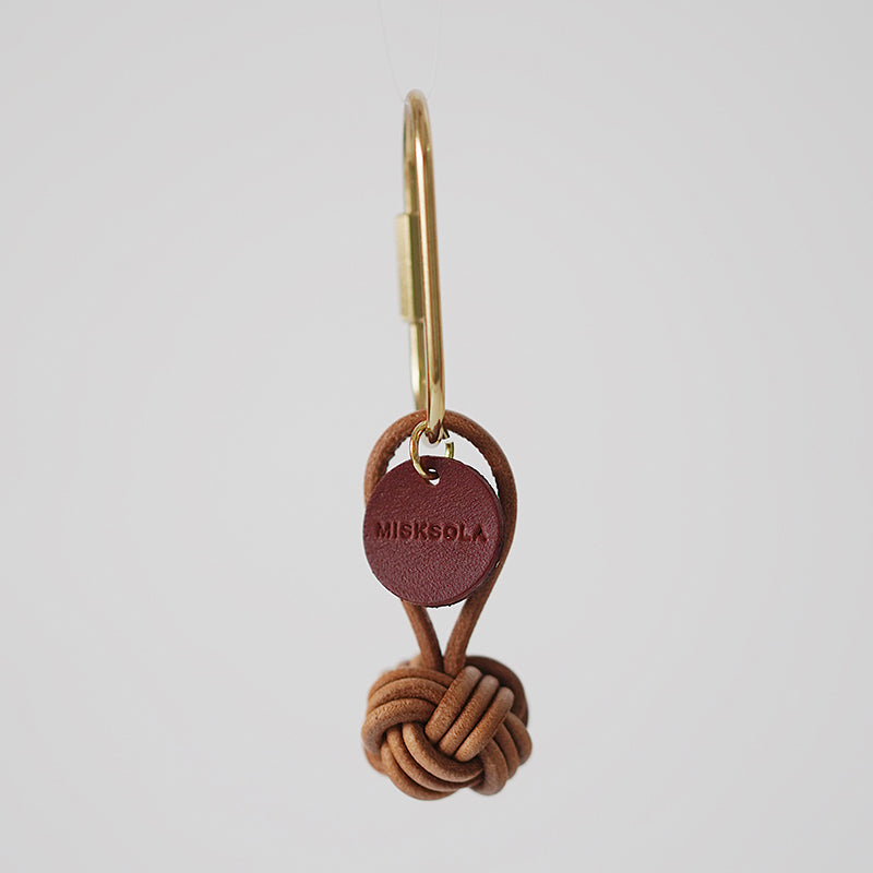 MISKSOLA - Vintage Handwoven Leather Ball Keyring