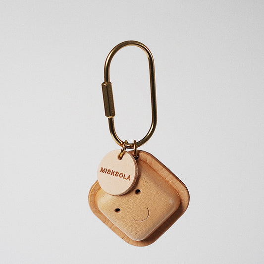 MISKSOLA - Vintage Smiley Face Leather Keyring