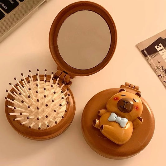 MOLA LUNA Folding Travel Hairbrush Brown