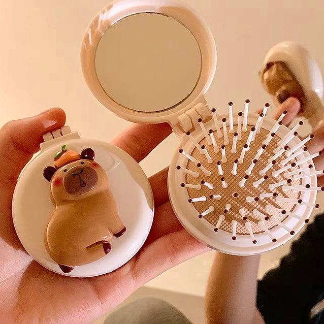 MOLA LUNA Folding Travel Hairbrush White