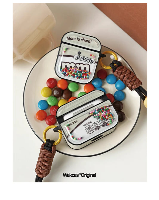 M&M Interactive Sliding Beads Case for AirPods with Hand Strap