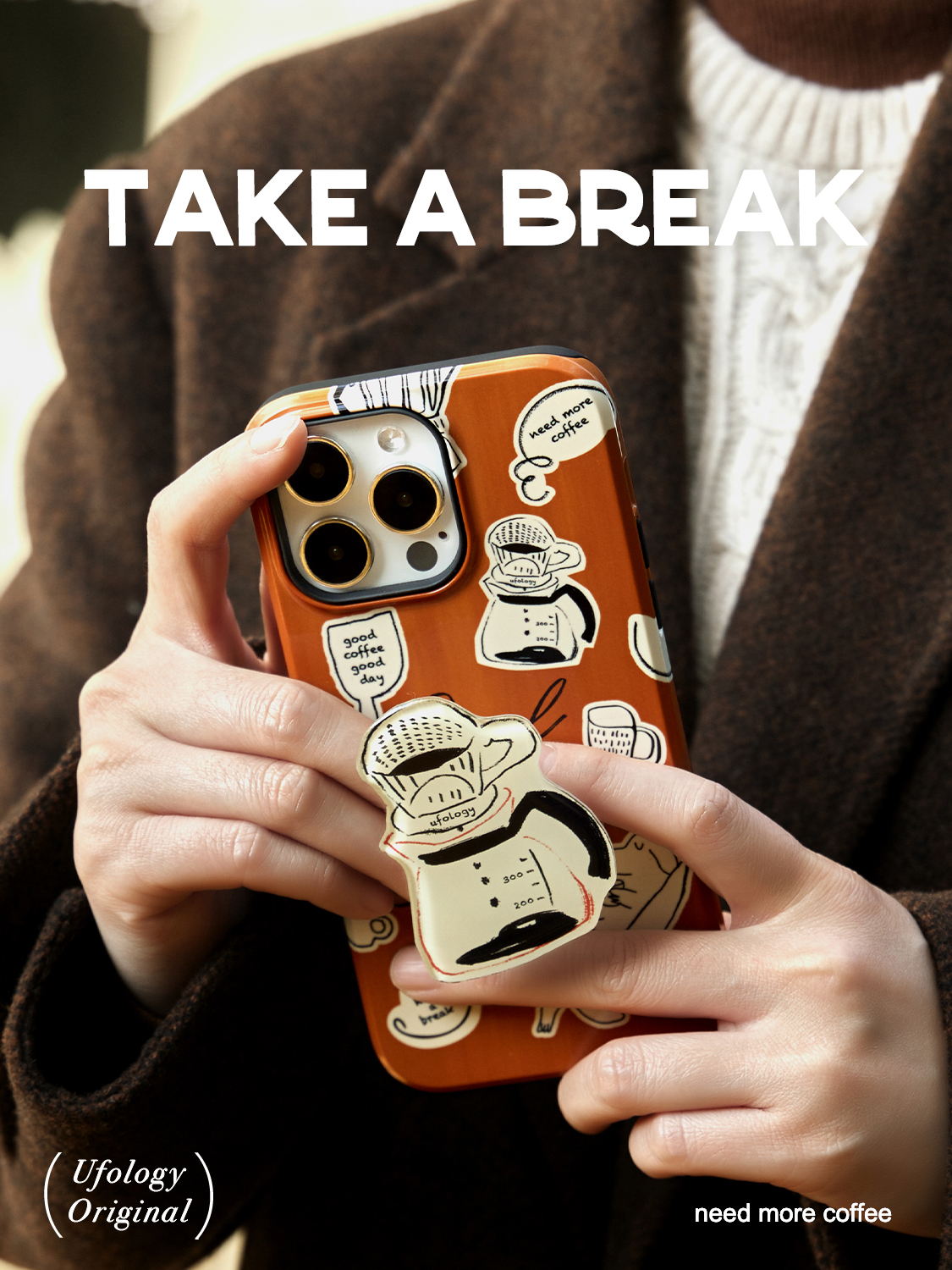 Magnetic Phone Case and Magnetic Phone Holder - Coffee Pot