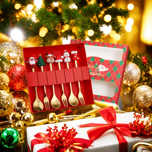 Miaowanwu - Christmas Cartoon Cutlery Gift Set of 6