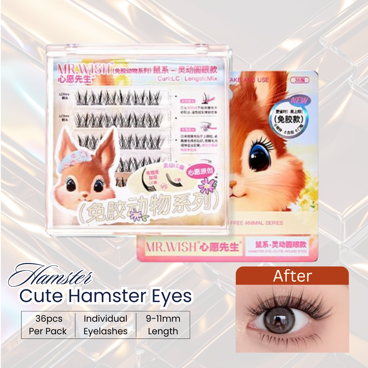 Mr. Wish Self-Adhesive Glue-free Eyelashes Hamster