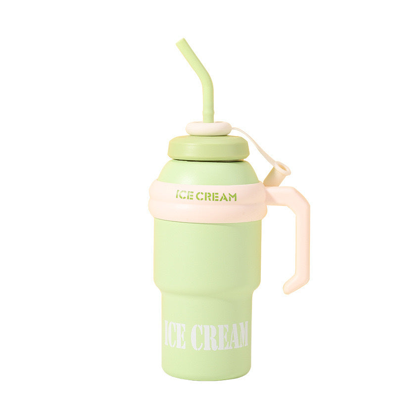 CupStar - Stunning Stainless Steel Tumbler with Handle & Straw 1000ml