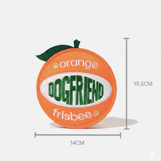 PUPSOOH - Dog Squeaky Chew Flying Disc Toy, Cute Orange, Designed for Chewing, Training and Playing for dogs