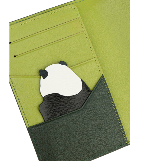 Panda Leather Passport Holder