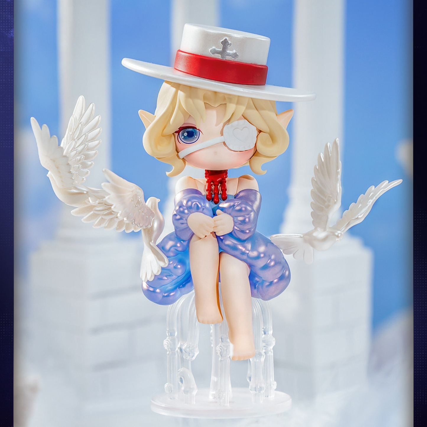 Beautiful and exquisite Peaceful Dove Suri with a hat and wings