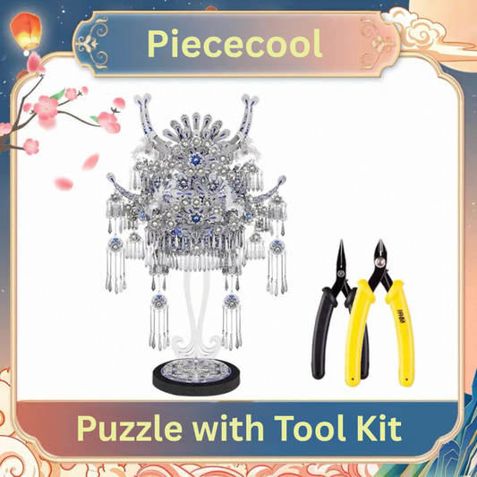 Piececool - DIY 3D Puzzle Miao-Inspired Silver Crown Tool Kit