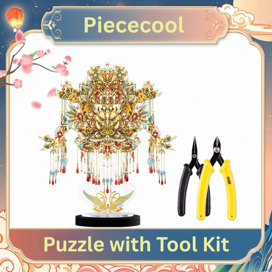 Piececool - DIY 3D Puzzle Nine Dragons & Nine Phoenix Crown Tool Kit