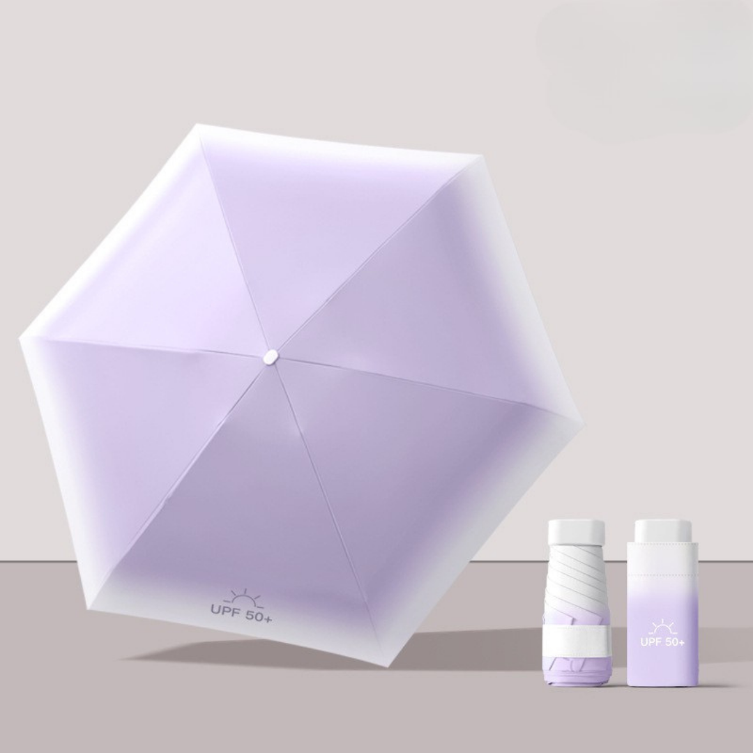 Purple Gradient Mini 5-Fold Manual Umbrella with UV Protection