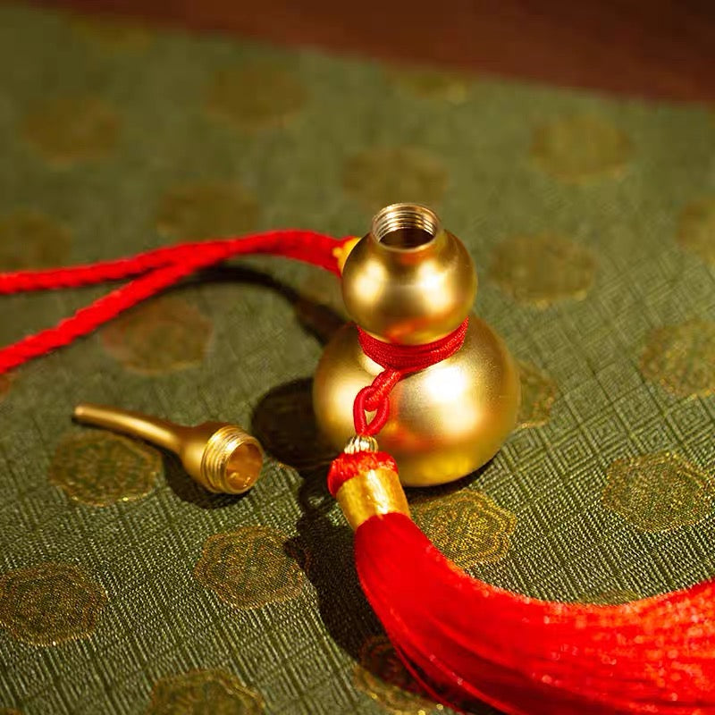 Red Fortune Gourd Charm Open