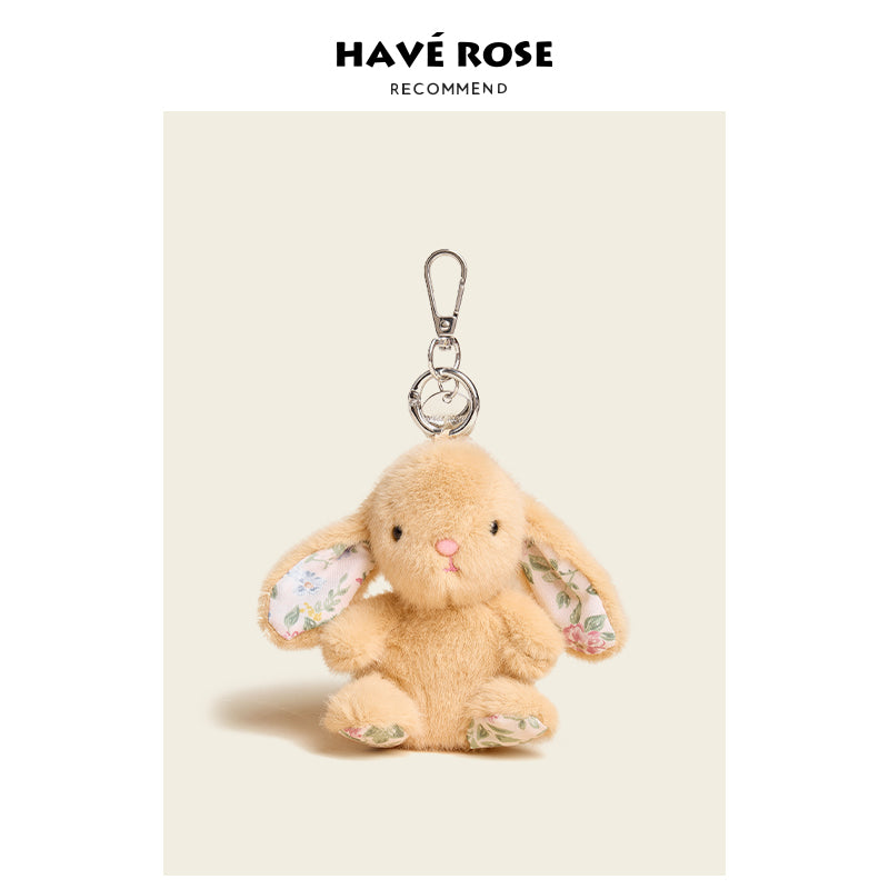 HAVEROSE - Original Floral Rabbit Bunny Plush Bag Charm