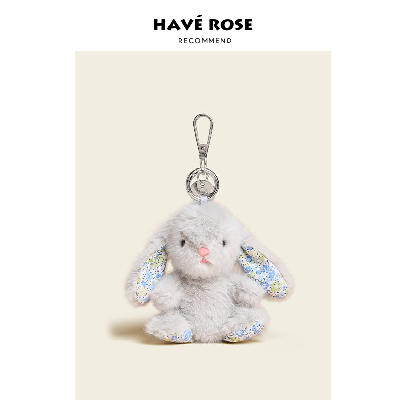 HAVEROSE - Original Floral Rabbit Bunny Plush Bag Charm