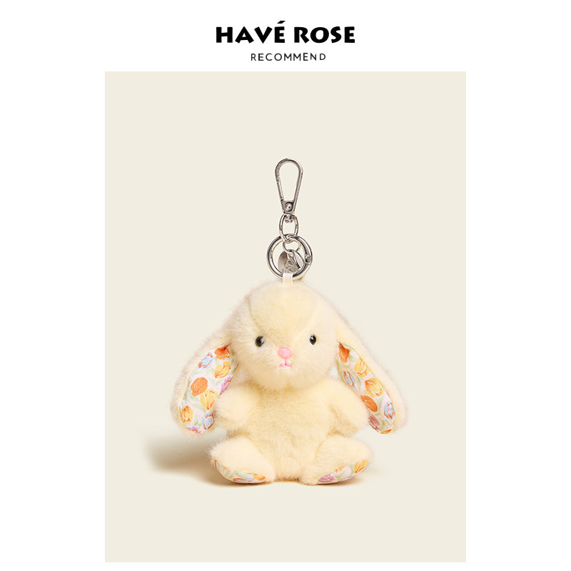 HAVEROSE - Original Floral Rabbit Bunny Plush Bag Charm