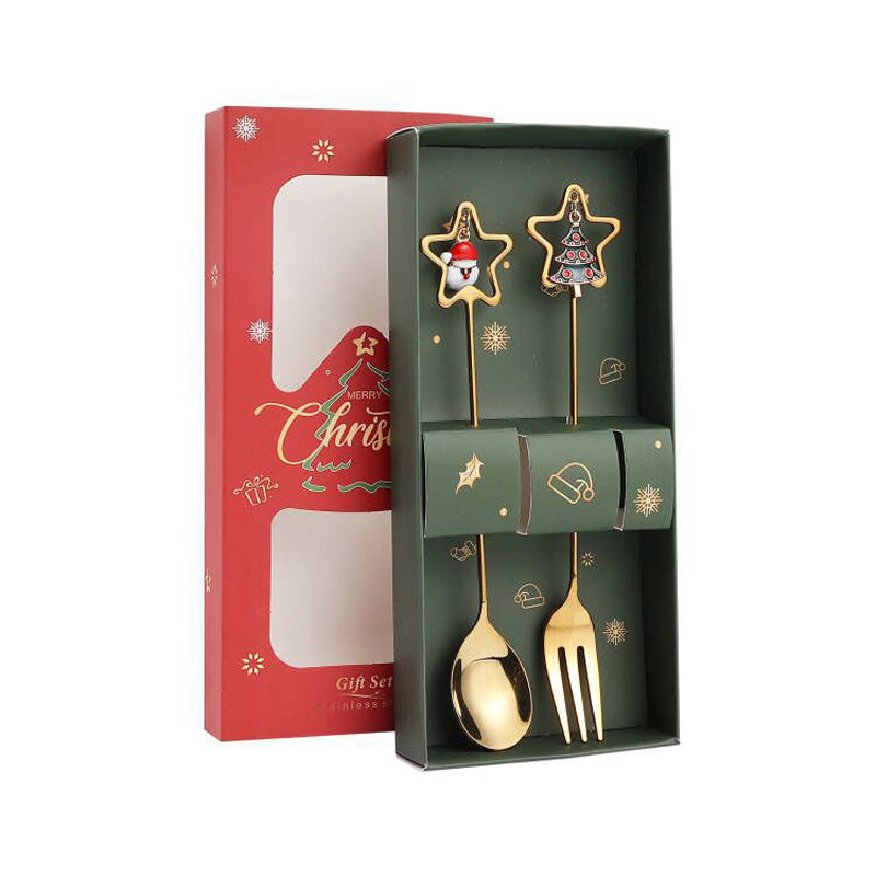 Christmas Star Stainless Steel Cutlery Set Santa + Xmas Tree