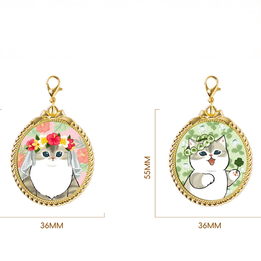 The size of mofusand Metal Frame Colourful Pendant