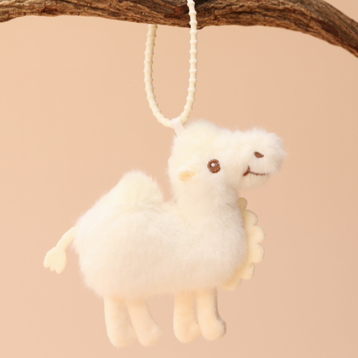 Dunhuang - Camel Plush Bag Charm Small White