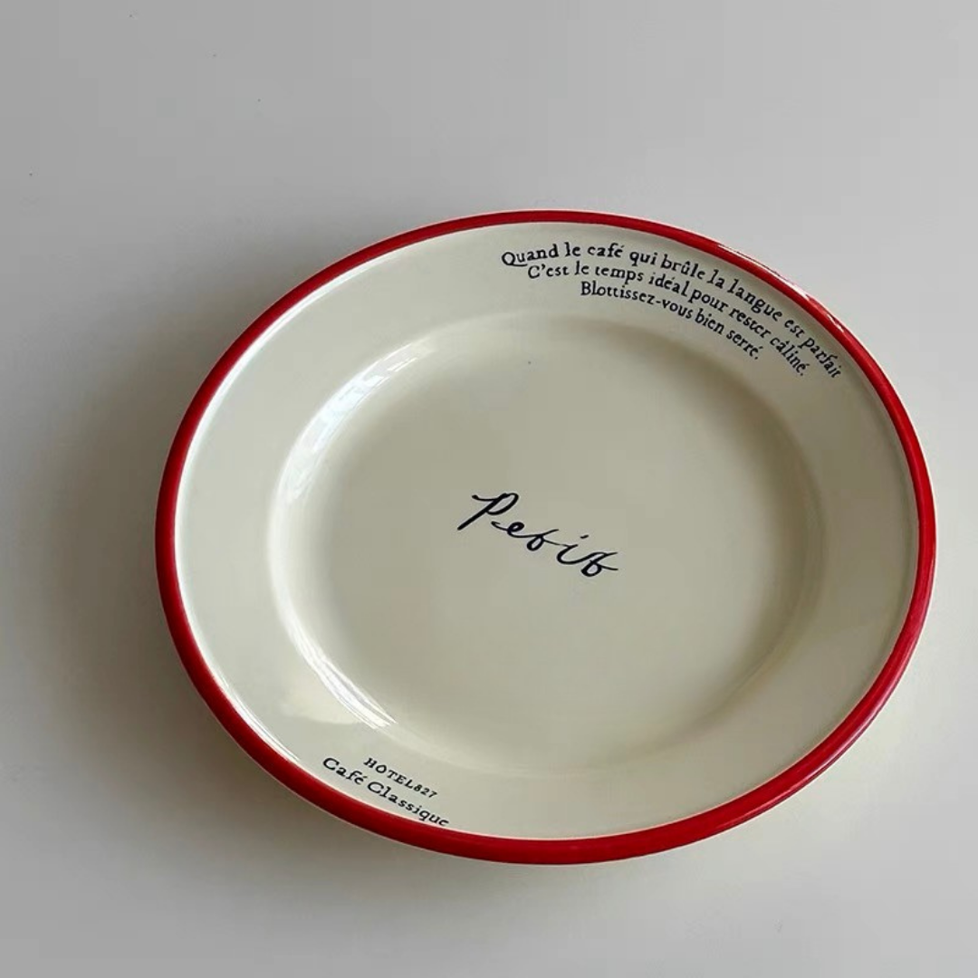 Someone You Love - French Vintage Ceramic 8“ Plate White