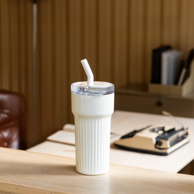 Stainless Steel Insulated Water Bottle White 700ml