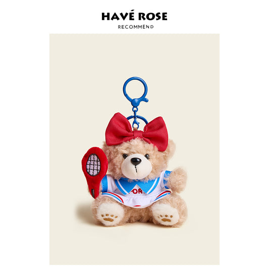 HAVEROSE - Original Sporty Teddy Bear Bag Charm Tennis