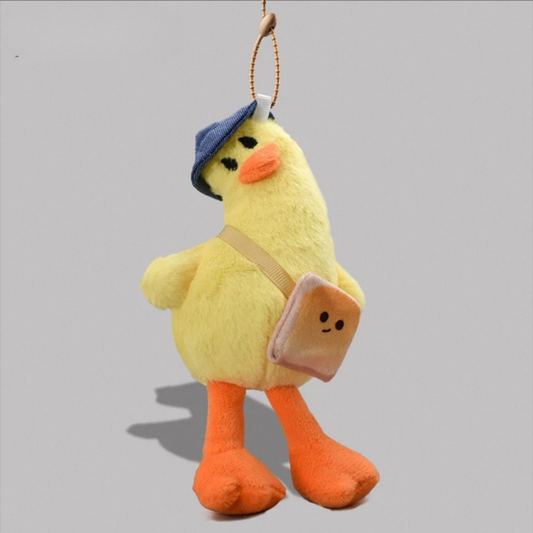Tilt-Neck Duck Plush Charm Yellow