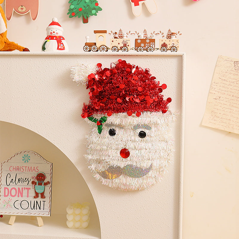 Christmas Tinsel Decorations Santa