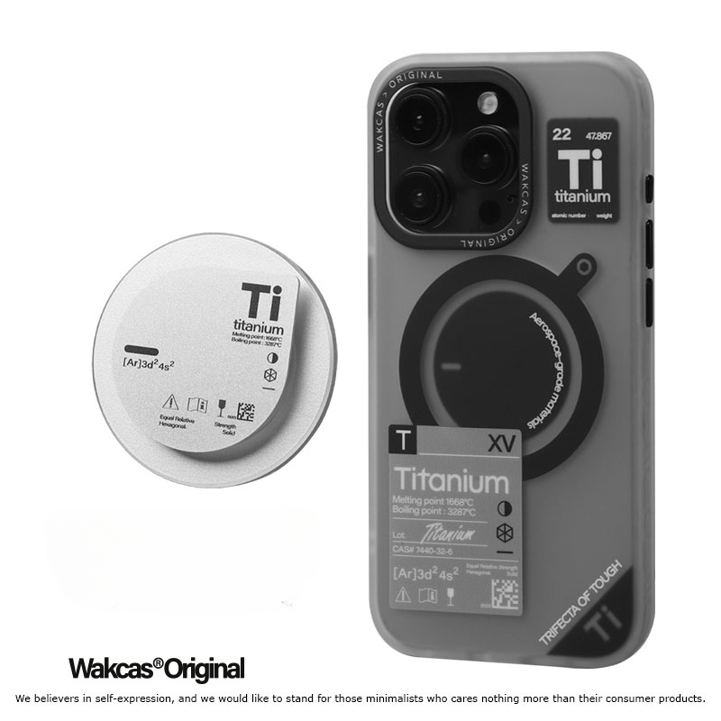 Titanium Theme Magnetic iPhone Case Grey with Phone Holder