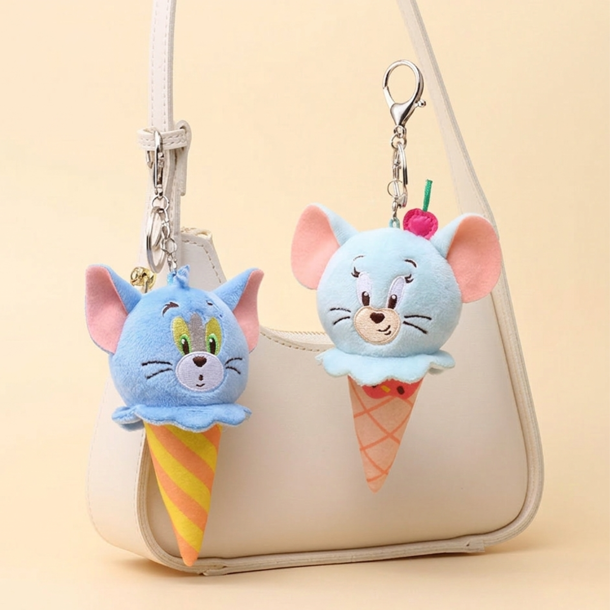 HUGKIS - Tom & Jerry Icecream Plush Bag Charm