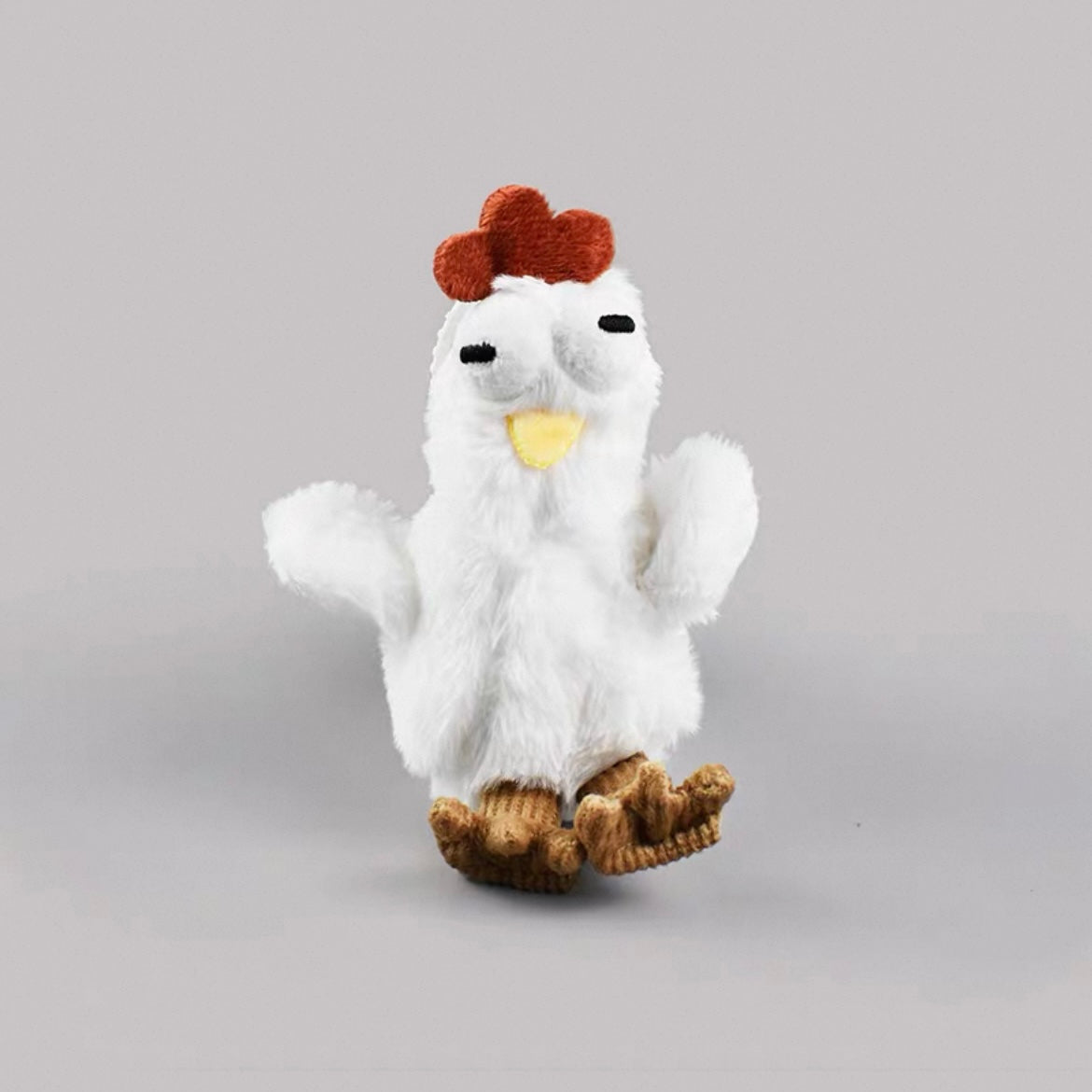Ugly-Cute Chicken Plush Charm White