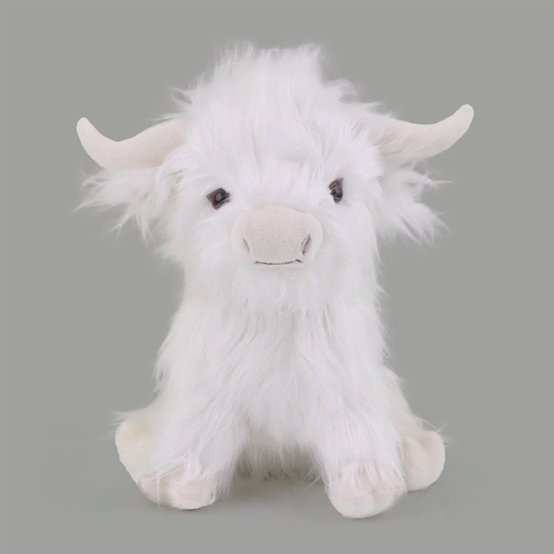 White Scottish Highland Cattle Plush Toy