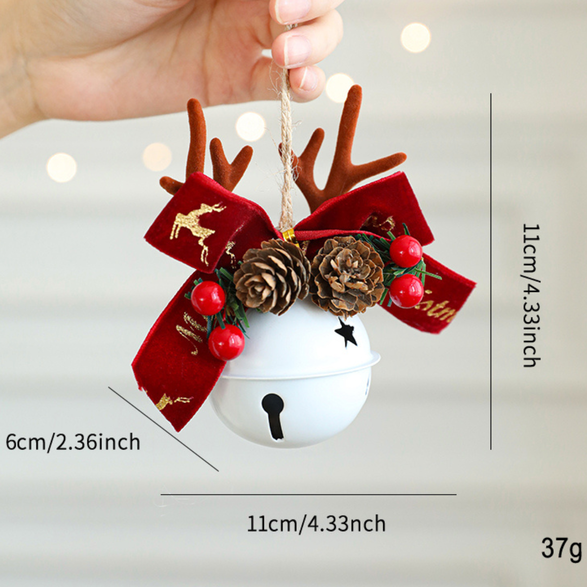 White Christmas Bell Ornament