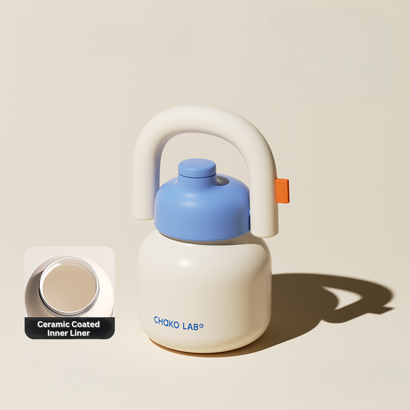 White Ceramic Coated Inner Insulated Straw Tumbler