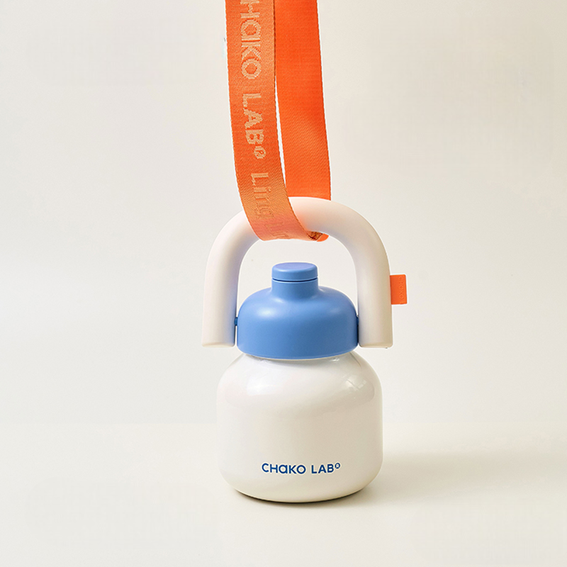 White Stainless Steel Tumbler 1000ml with Strap