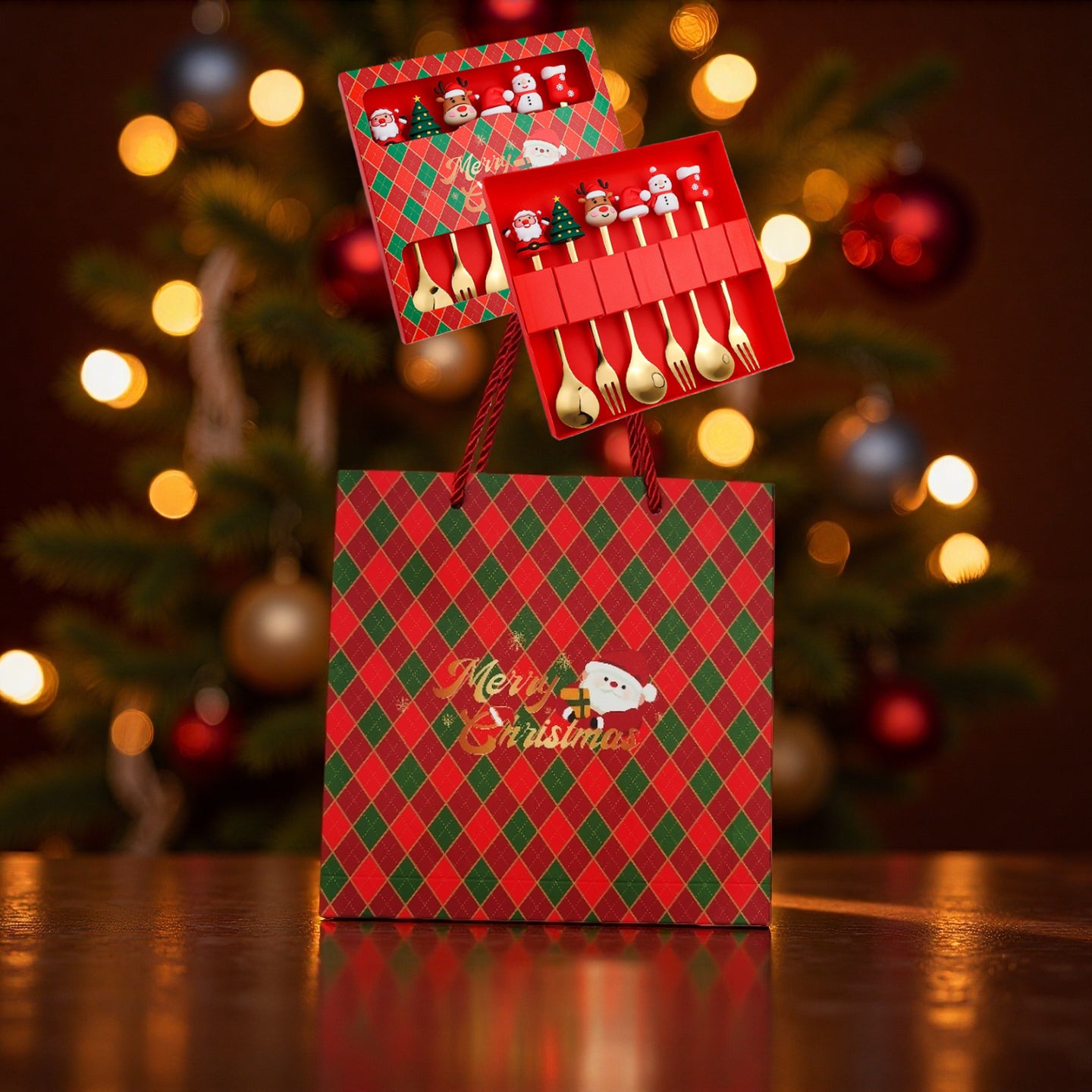 Xmas Cartoon Cutlery Gift Set of 6