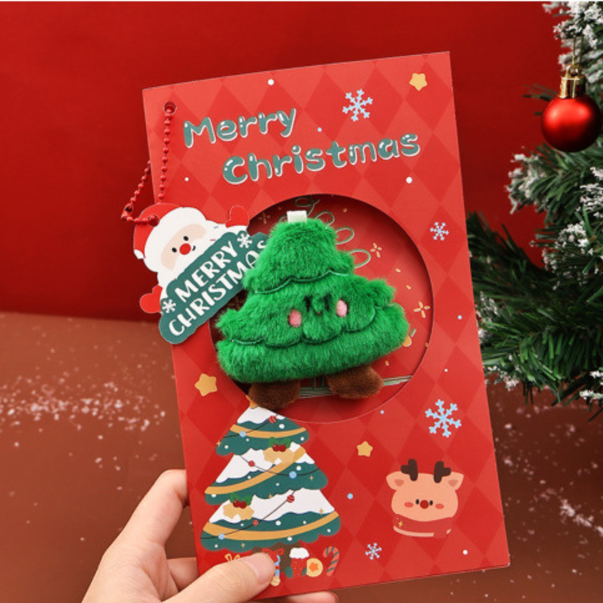 Xmas Tree Cute Plush Christmas Card