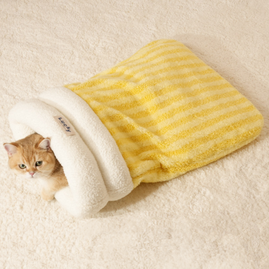 Yellow Hideaway Sleeping Bag & Bed for Cats & Dogs