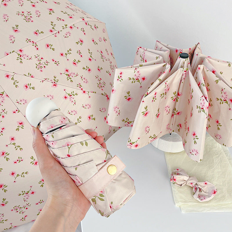 Yufan Umbrella Pink floral prints