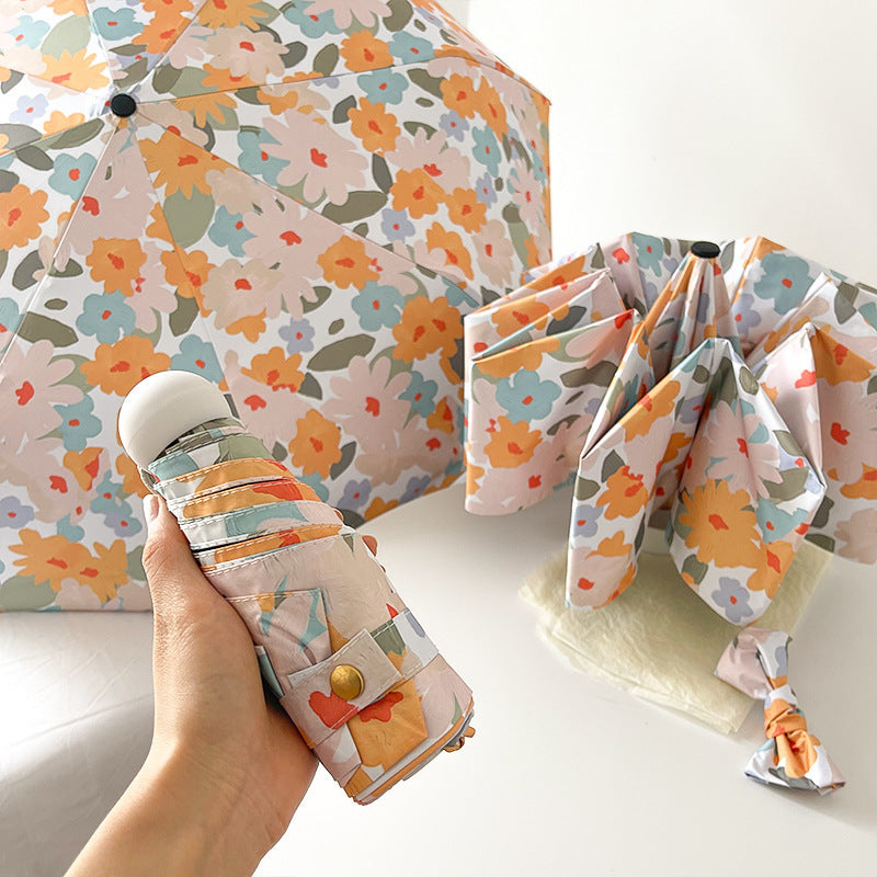 Yufan Umbrella floral yellow and blue