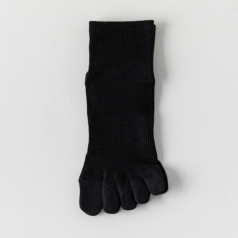 Zhuji_Tianchuan_Socks_Women_Breathable_Pure_Cotton_Finger_Socks_Black