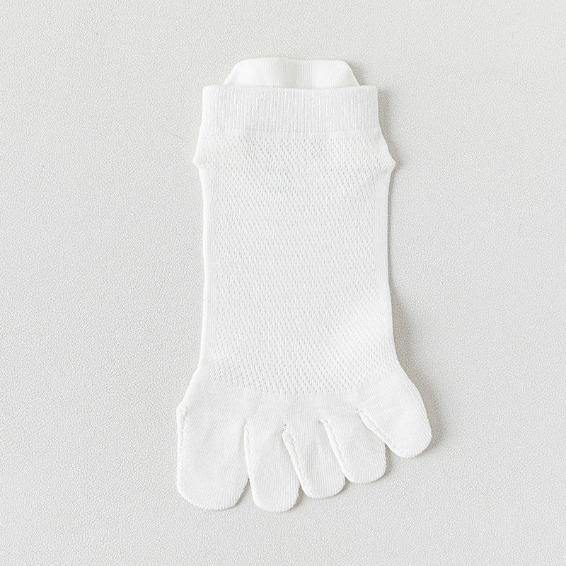 Zhuji_Tianchuan_Socks_Women_Breathable_Pure_Cotton_Finger_Socks_White