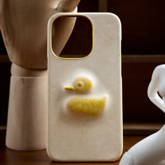 moreleather cute Yellow Duck Leatheri Phone Case