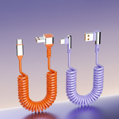 6A Fast-Charging USB to Type-C Spring Cable