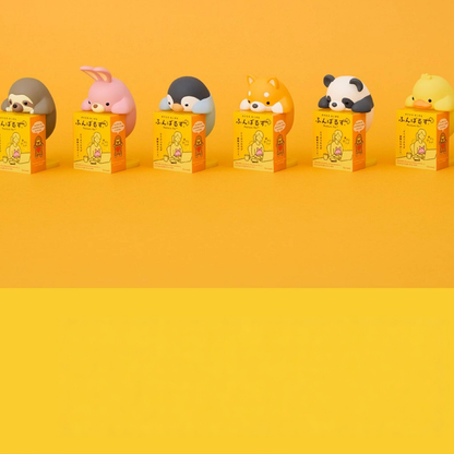 All variants of animal Hipper decorative figures. Sloth, Shiba Inu, Pink Rabbit, Penguin, Panda and Duck. They're really cute.