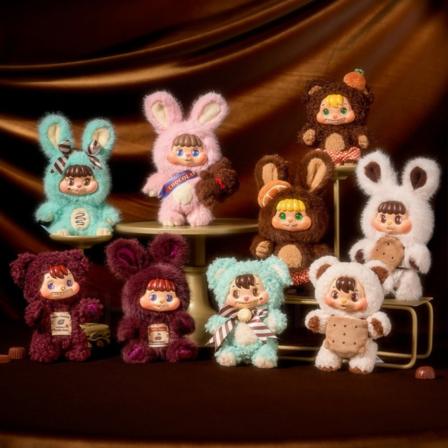 All Variants of Little Buns Melting Together Plush Toys. They are really cute and colourful. They have lovey decorations and look very interesting.